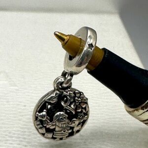 Pandora Christmas 2 pc Red Enamel Christmas Charm Engraved LOVE, Peace Joy